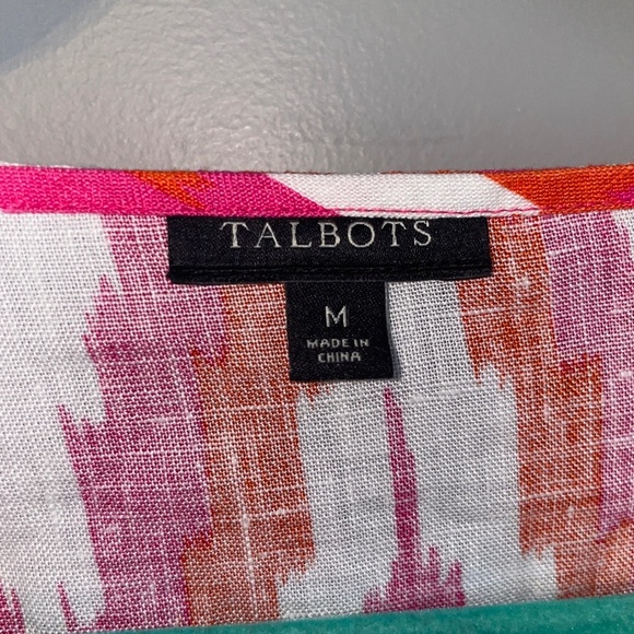 EUC Talbots V Neck 100% Linen Tunic Cover-Up Size Medium - Picture 2 of 6